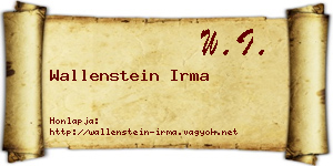 Wallenstein Irma névjegykártya