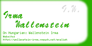irma wallenstein business card